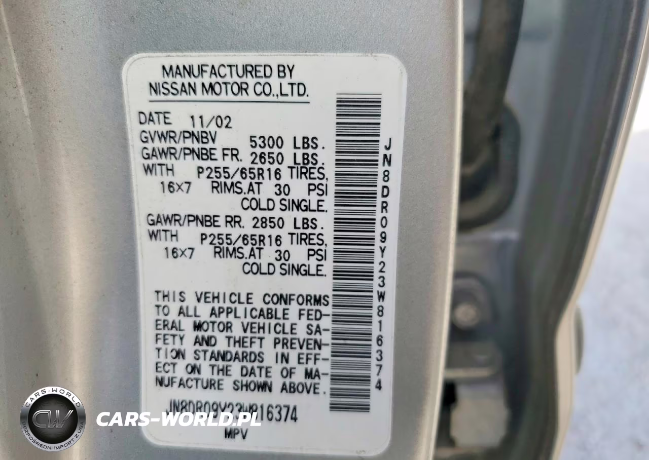 2003 Nissan Pathfinder Se VIN:JN8DR09Y23W816374 - 12