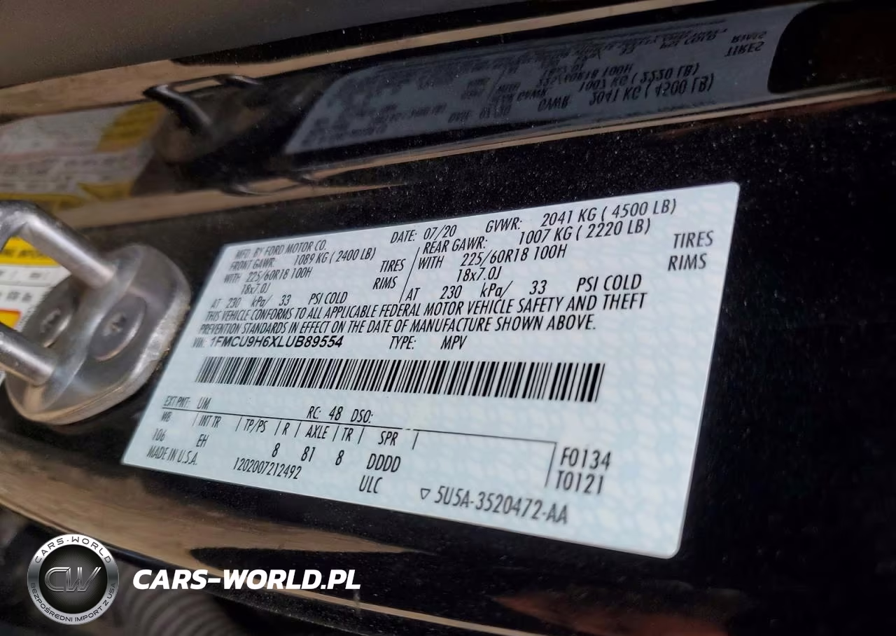 2020 Ford Escape Sel VIN:1FMCU9H6XLUB89554 - 13