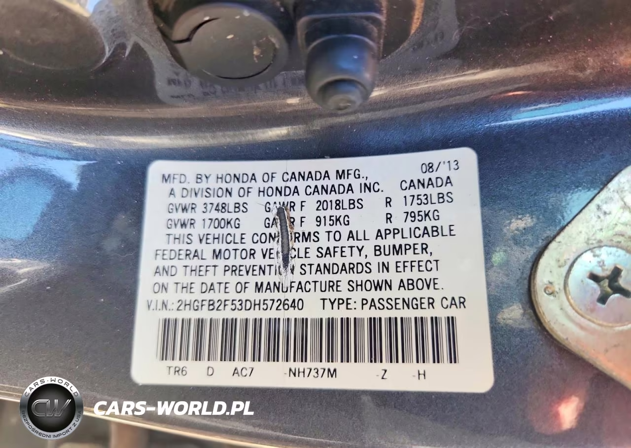 2013 Honda Civic Lx VIN:2HGFB2F53DH572640 - 12