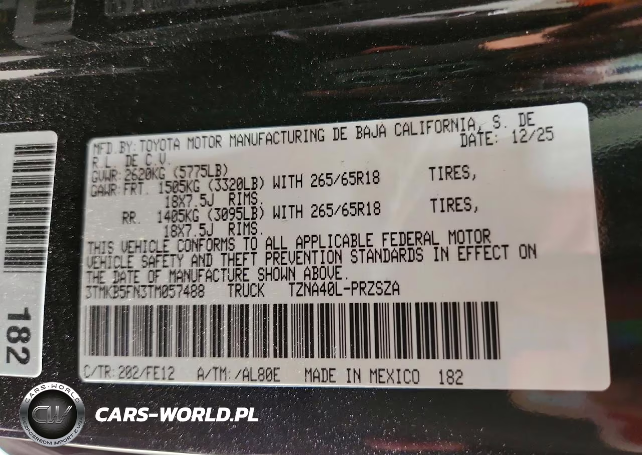 2026 Toyota Tacoma Trd Sport VIN:3TMKB5FN3TM057488 - 12