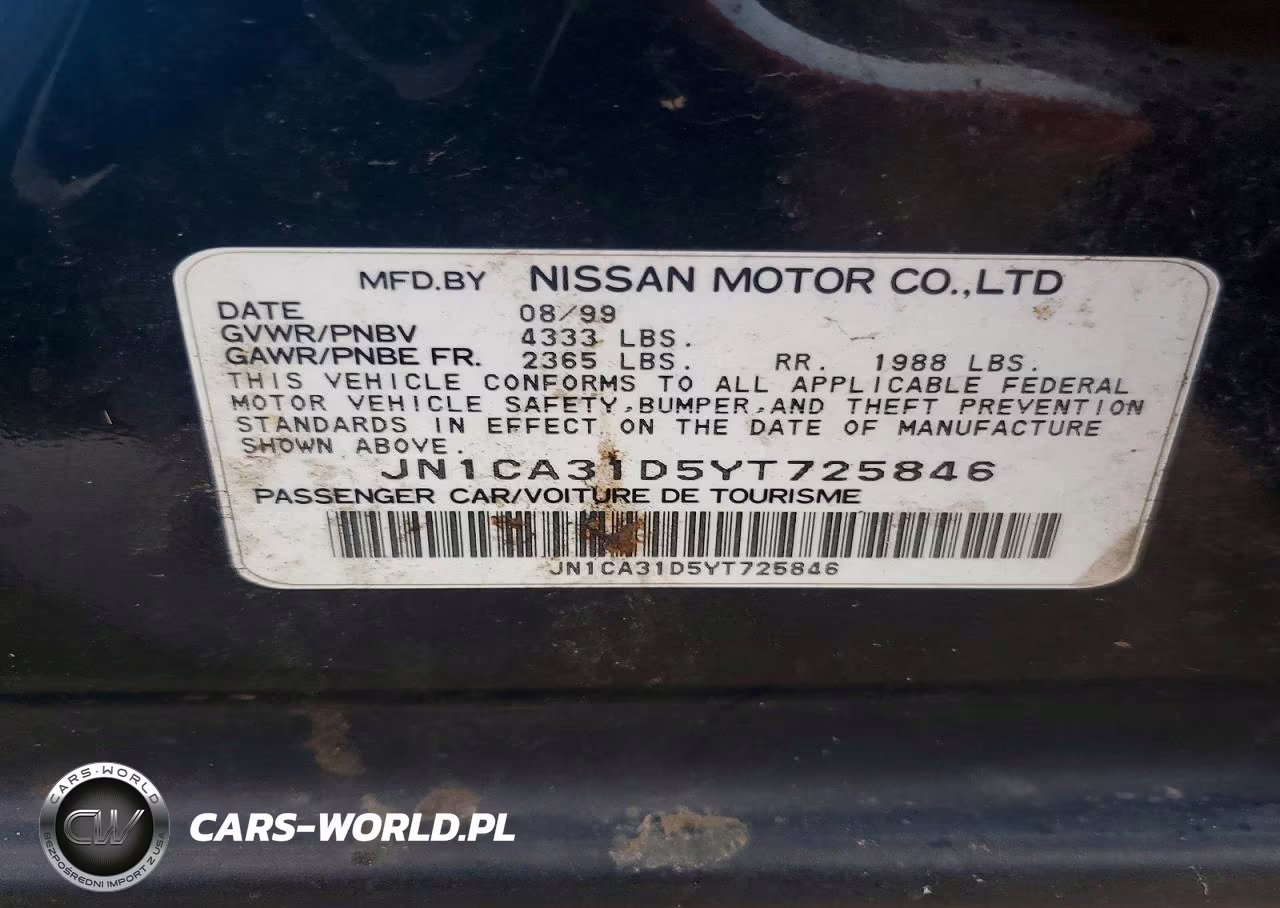 2000 Nissan Maxima Gxe VIN:JN1CA31D5YT725846 - 13