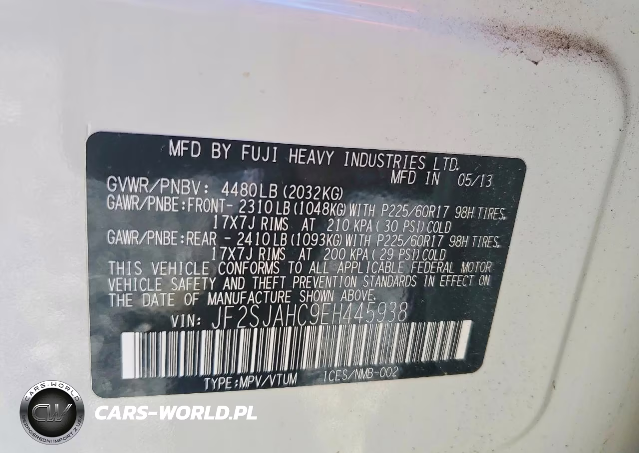 2014 Subaru Forester 2.5I Limited VIN:JF2SJAHC9EH445938 - 13