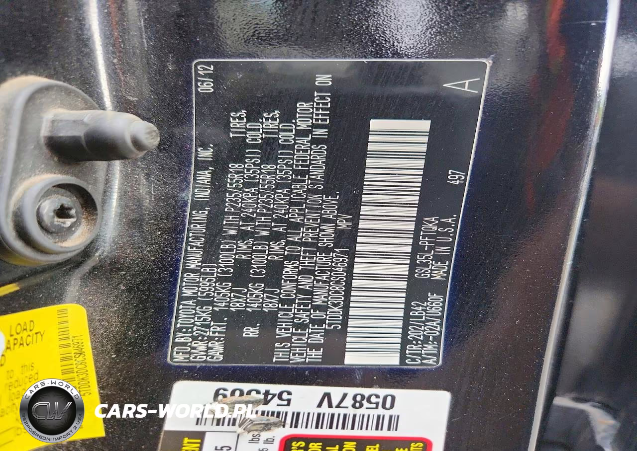 2012 Toyota Sienna Xle 7-Passenger VIN:5TDDK3DC8CS046971 - 13