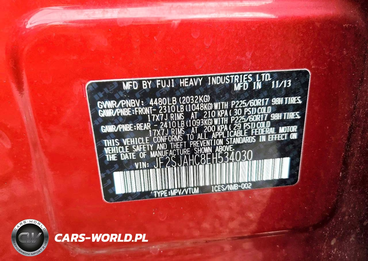 2014 Subaru Forester 2.5I Limited VIN:JF2SJAHC8EH534030 - 14