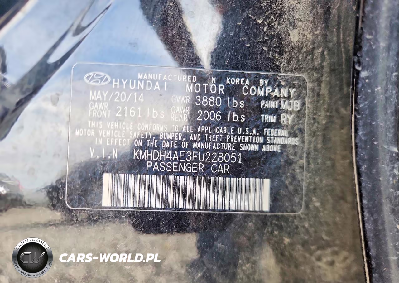 2015 Hyundai Elantra Se VIN:KMHDH4AE3FU228051 - 12