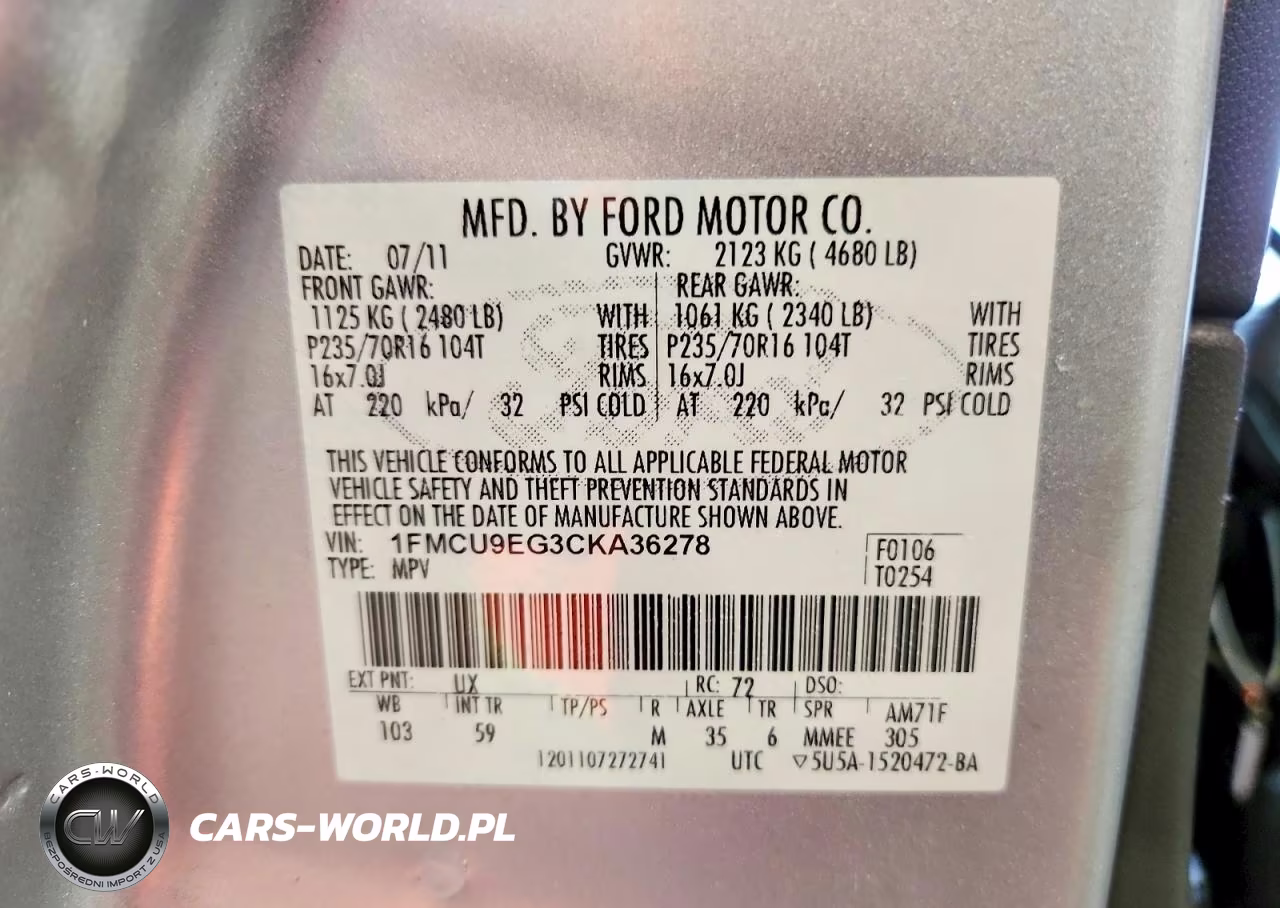 2012 Ford Escape Limited VIN:1FMCU9EG3CKA36278 - 14