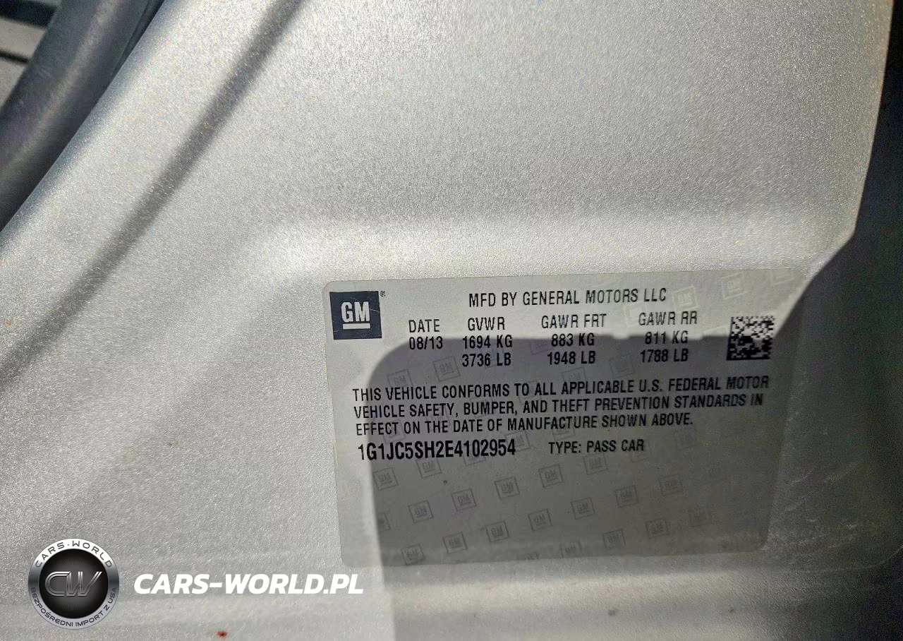 2014 Chevrolet Sonic Lt VIN:1G1JC5SH2E4102954 - 12