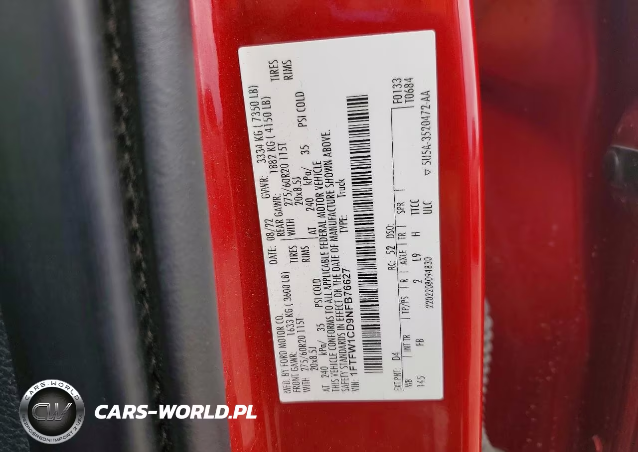 2022 Ford F150 Supercrew VIN:1FTFW1CD9NFB76627 - 12