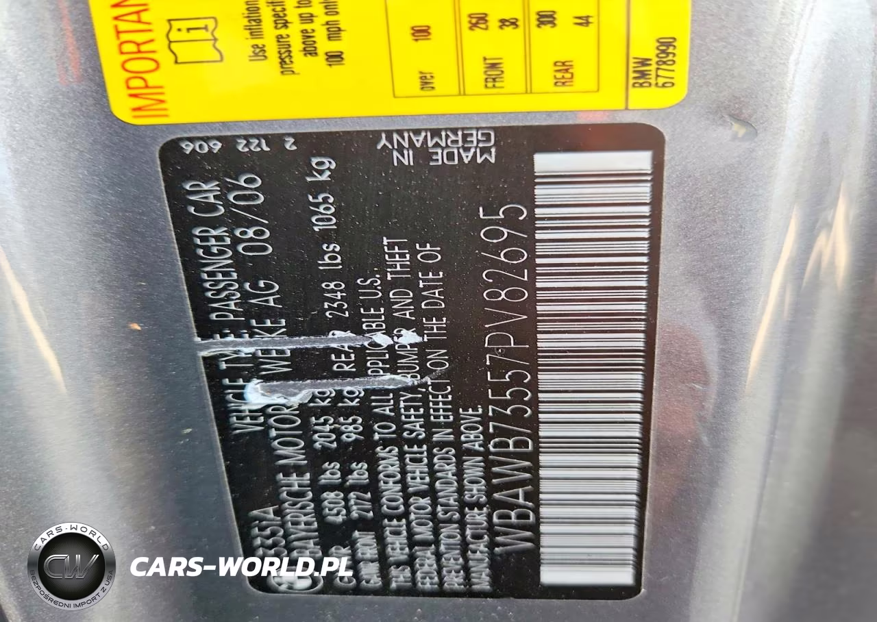 2007 BMW 335 I VIN:WBAWB73557PV82695 - 12
