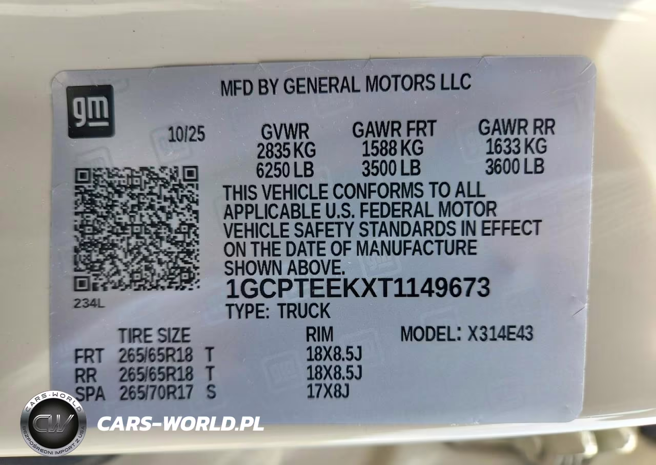 2026 Chevrolet Colorado Trail Boss VIN:1GCPTEEKXT1149673 - 12