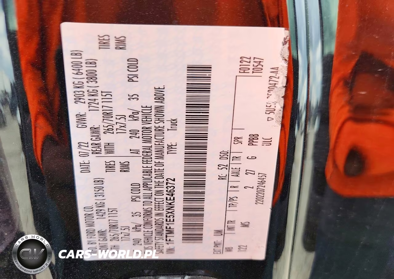 2022 Ford F150 VIN:1FTMF1E5XNKE46372 - 12
