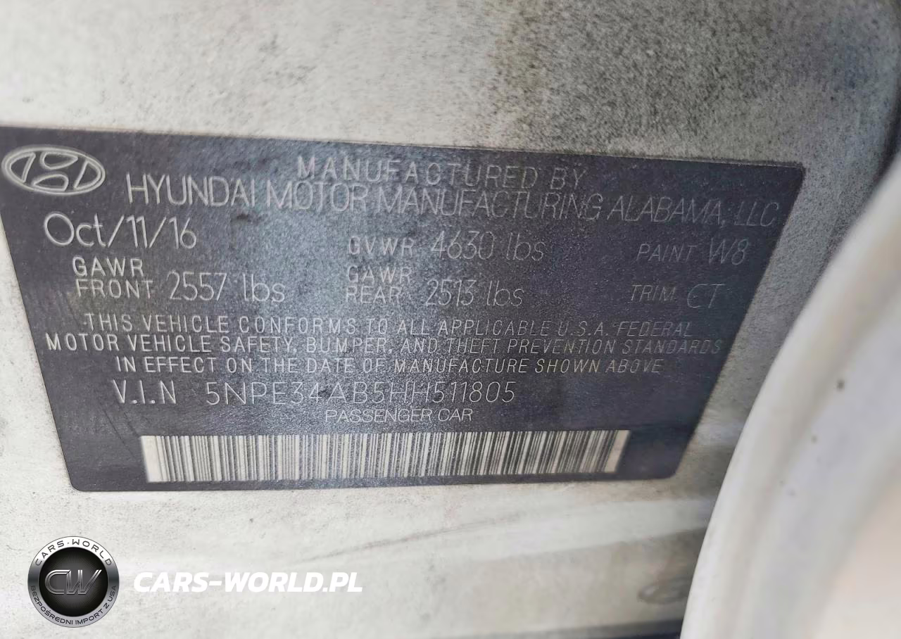 2017 Hyundai Sonata Sport 2.0T VIN:5NPE34AB5HH511805 - 12