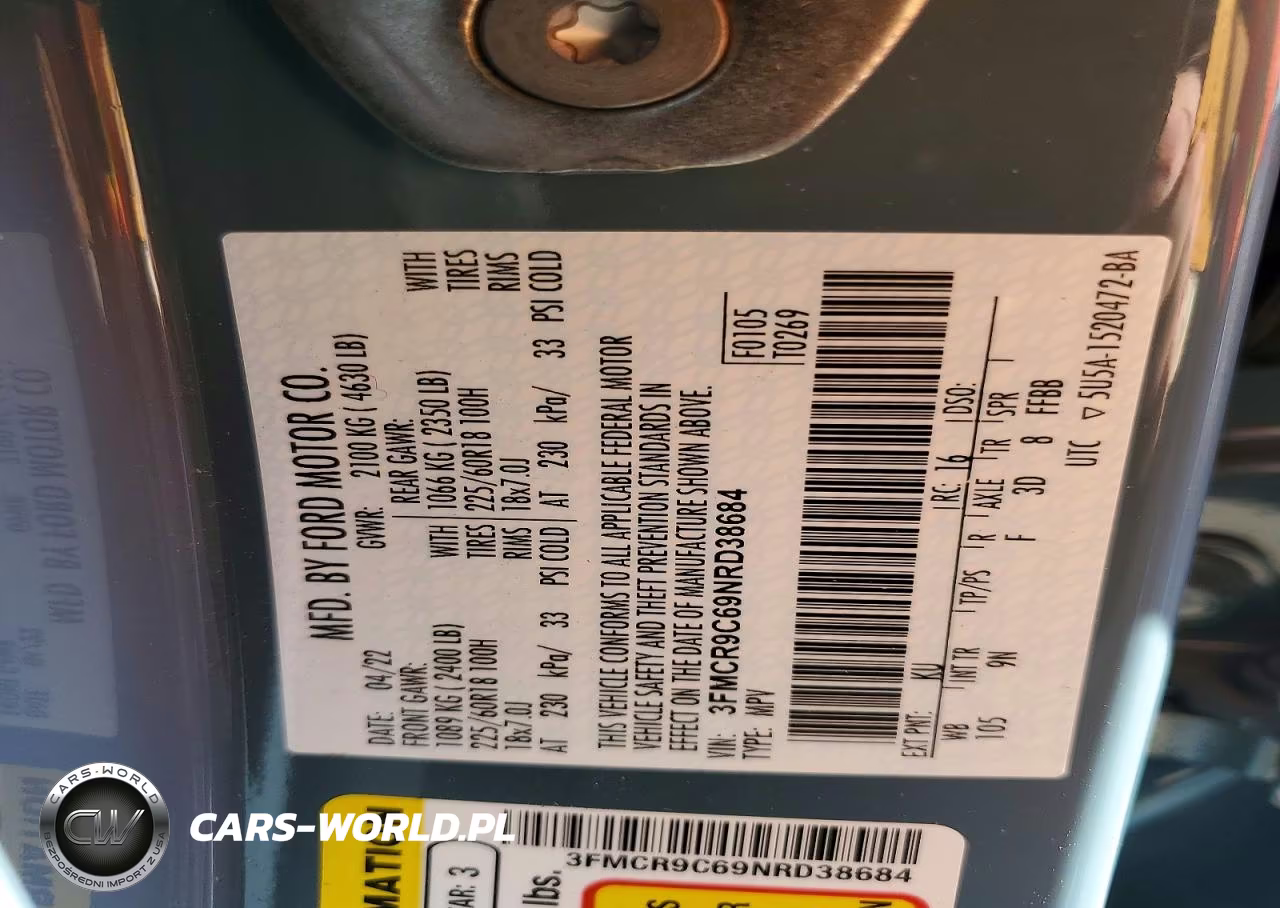 2022 Ford Bronco Sport Outer Banks VIN:3FMCR9C69NRD38684 - 13