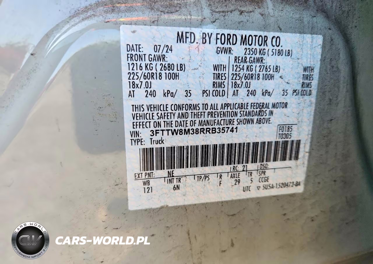 2024 Ford Maverick Lariat VIN:3FTTW8M38RRB35741 - 13