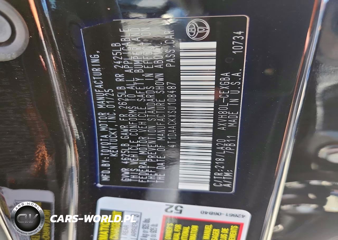2025 Toyota Camry Xle VIN:4T1DAACKXSU108487 - 12