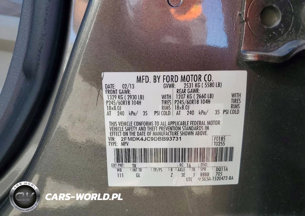 2013 Ford Edge Sel VIN:2FMDK4JC9DBB93731 - 14