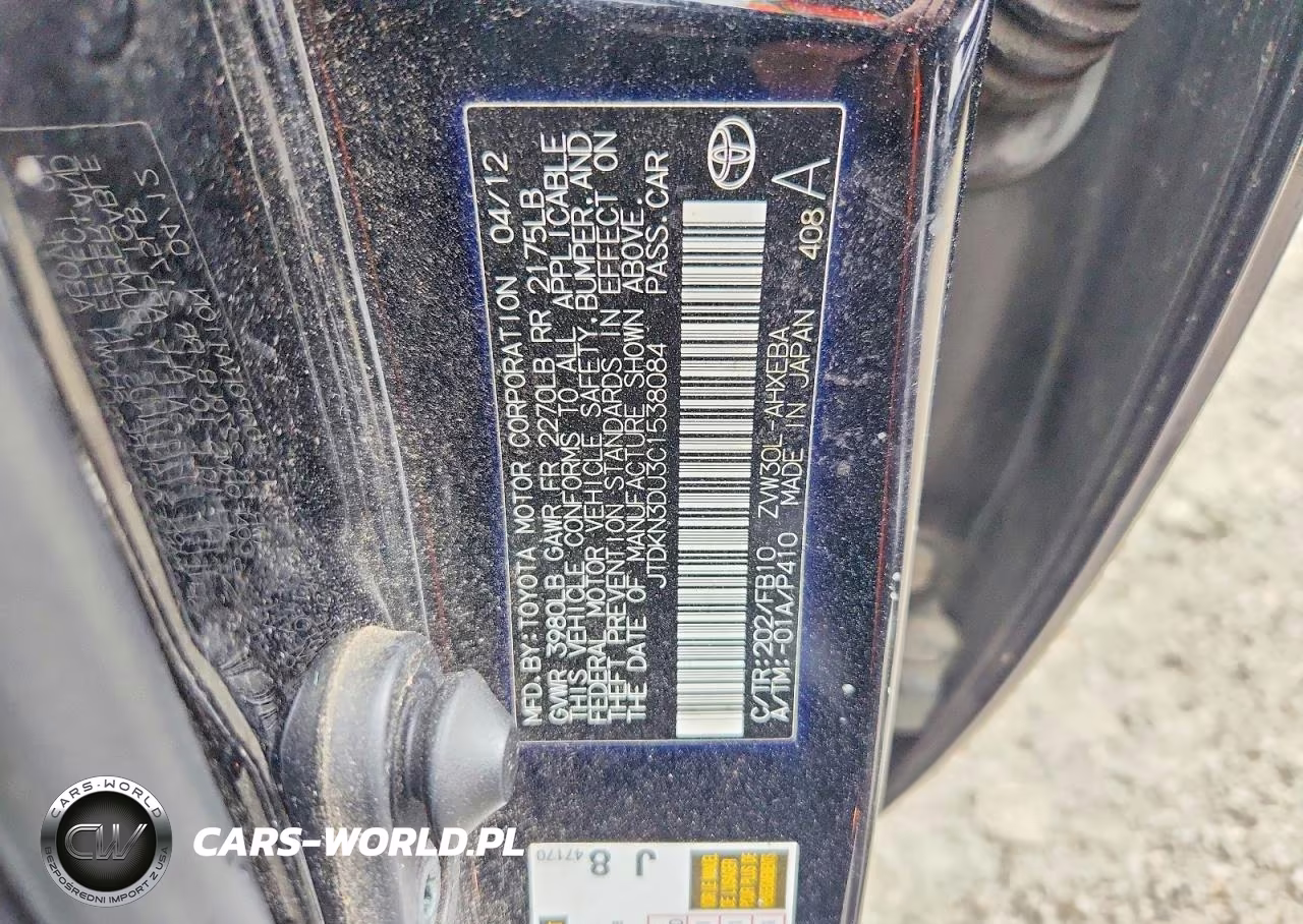 2012 Toyota Prius Two VIN:JTDKN3DU3C1538084 - 12