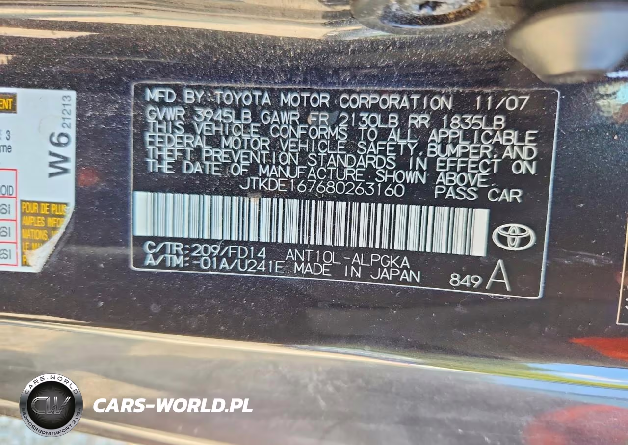 2008 Scion Tc Base VIN:JTKDE167680263160 - 13