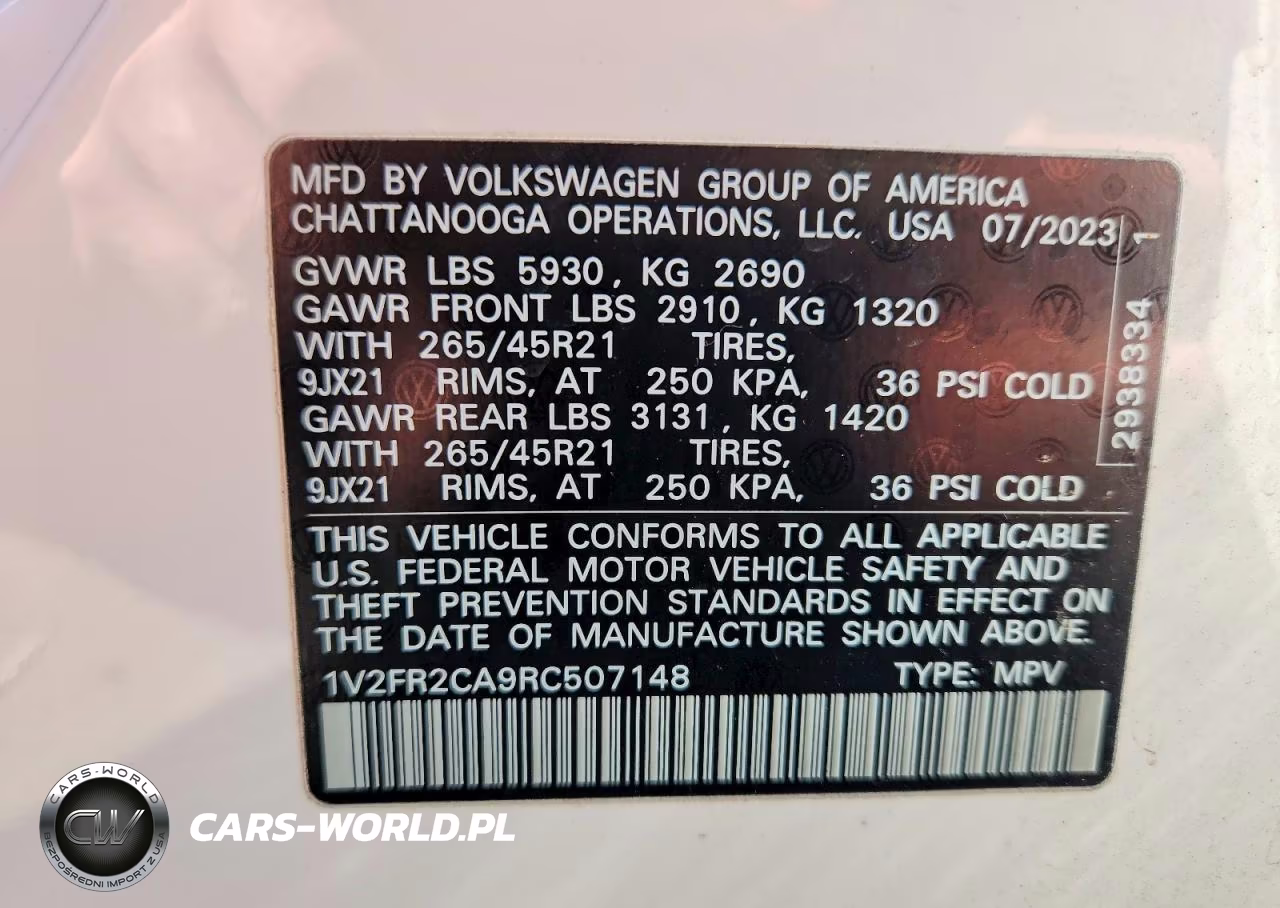 2024 Volkswagen Atlas Sel Premium R-Line VIN:1V2FR2CA9RC507148 - 13