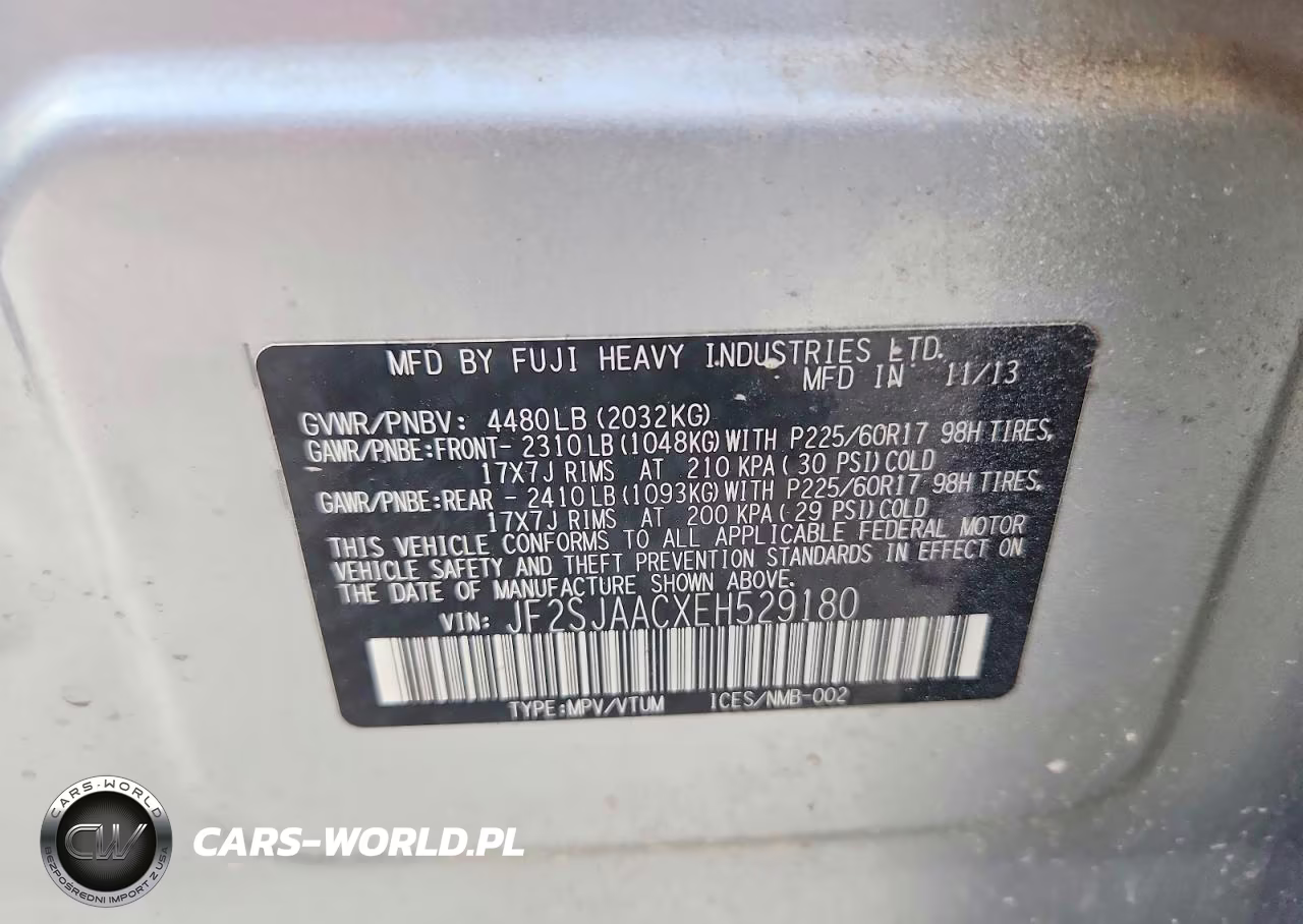 2014 Subaru Forester 2.5I VIN:JF2SJAACXEH529180 - 12