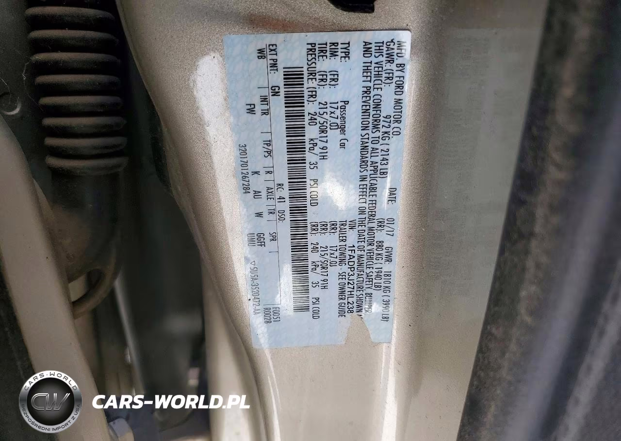 2017 Ford Focus Titanium VIN:1FADP3J27HL238345 - 12