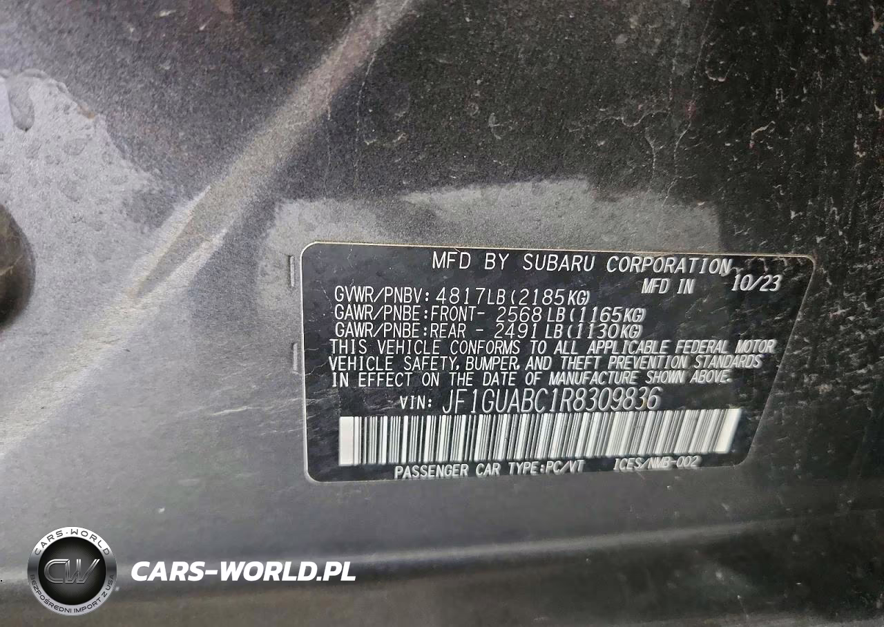 2024 Subaru Impreza VIN:JF1GUABC1R8309836 - 13