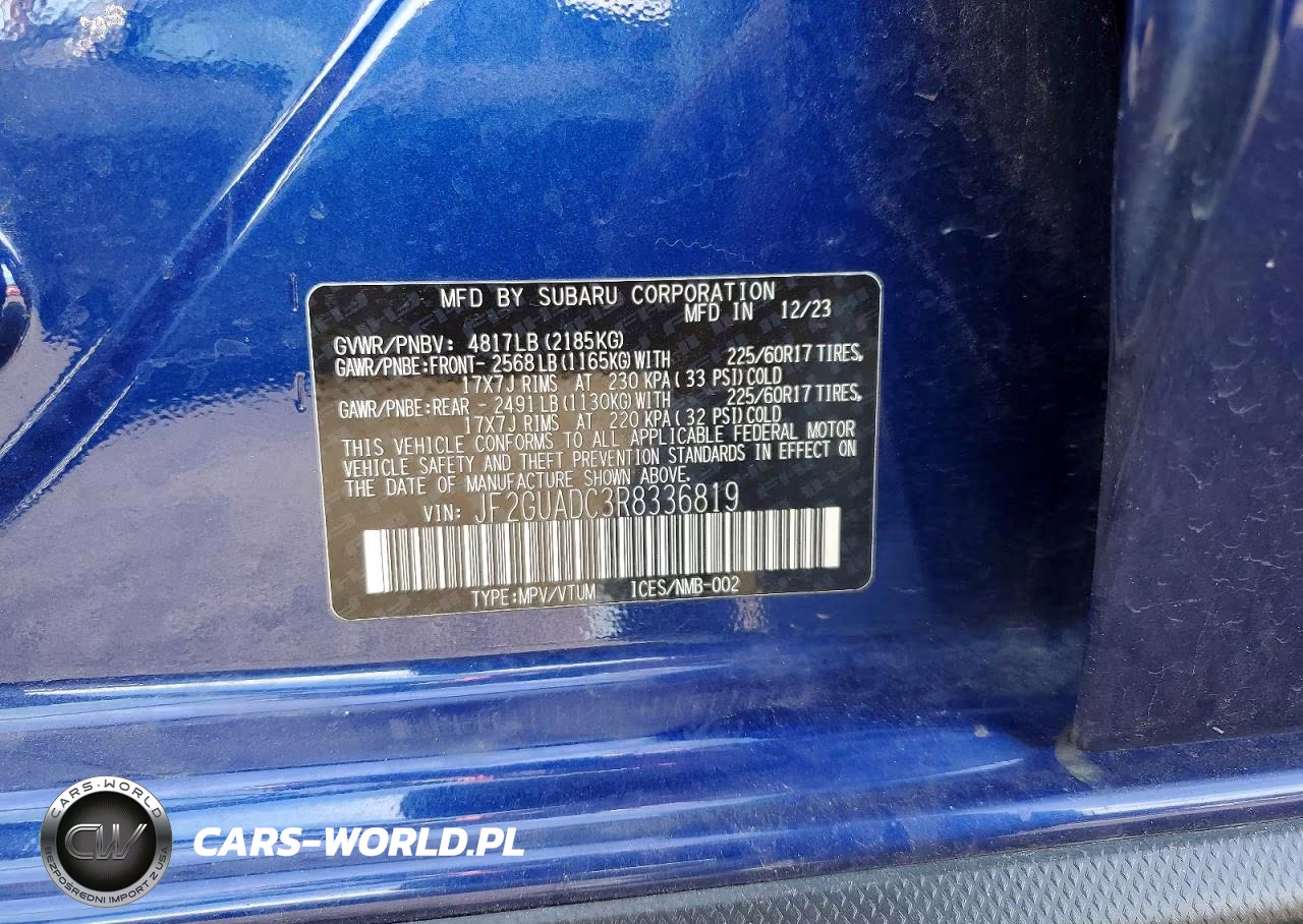 2024 Subaru Crosstrek Premium VIN:JF2GUADC3R8336819 - 12