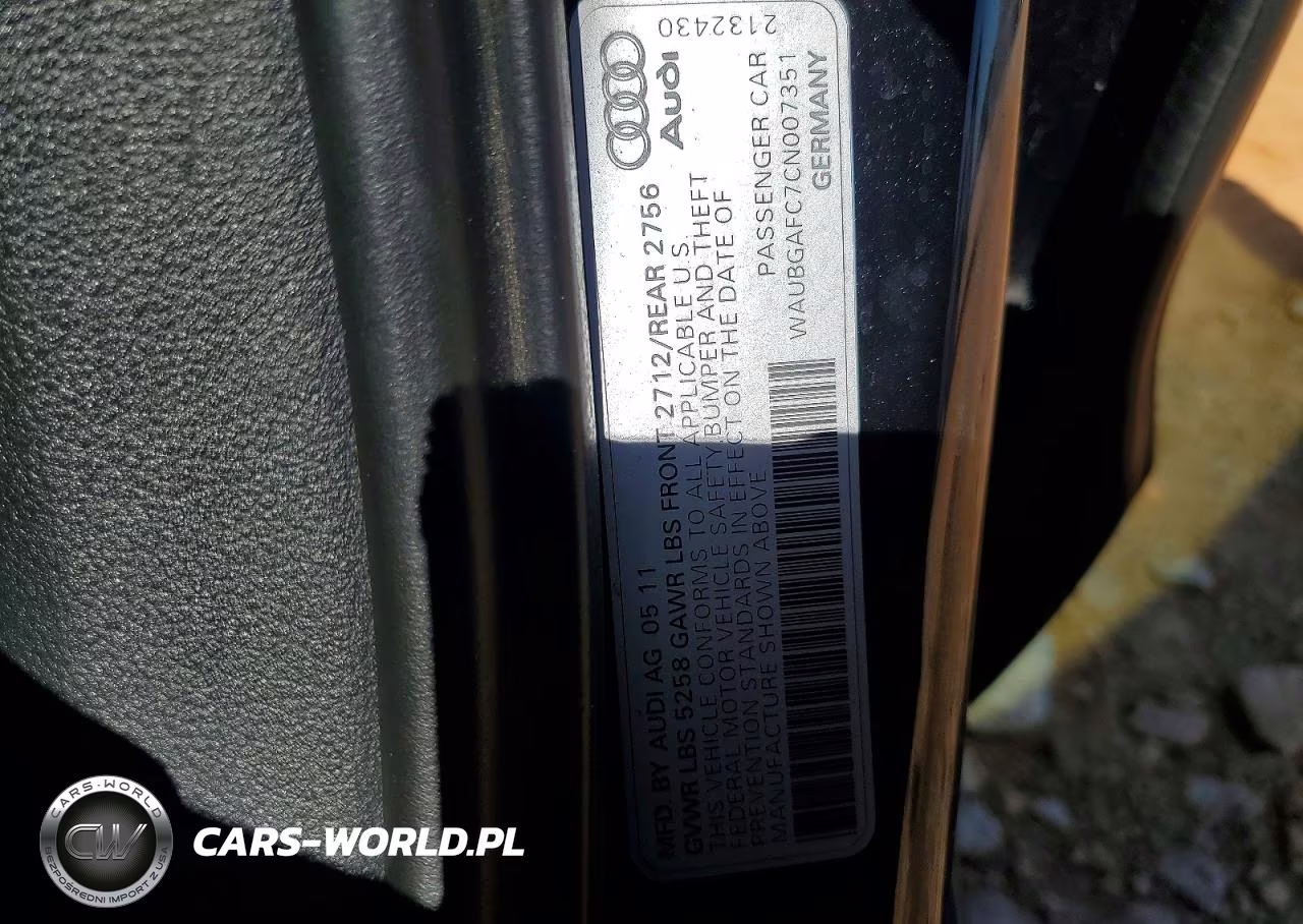 2012 Audi A6 VIN:WAUBGAFC7CN007351 - 12