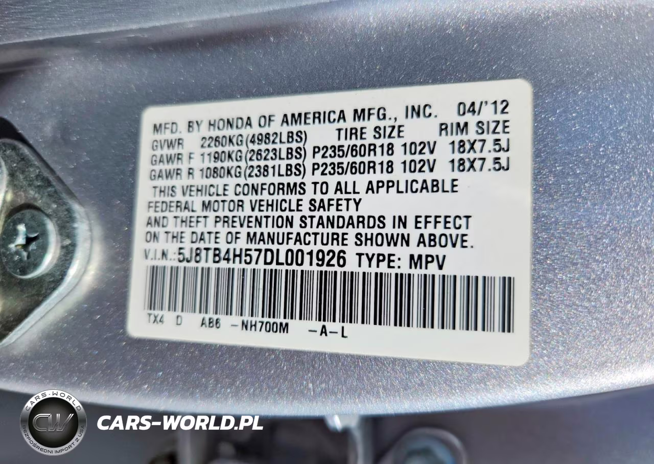 2013 Acura Rdx Technology VIN:5J8TB4H57DL001926 - 13