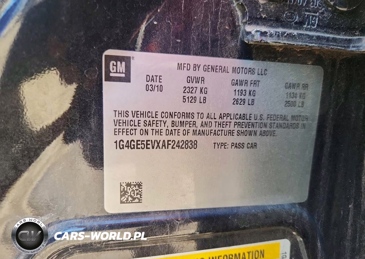 2010 Buick Lacrosse Cxs VIN:1G4GE5EVXAF242838 - 12