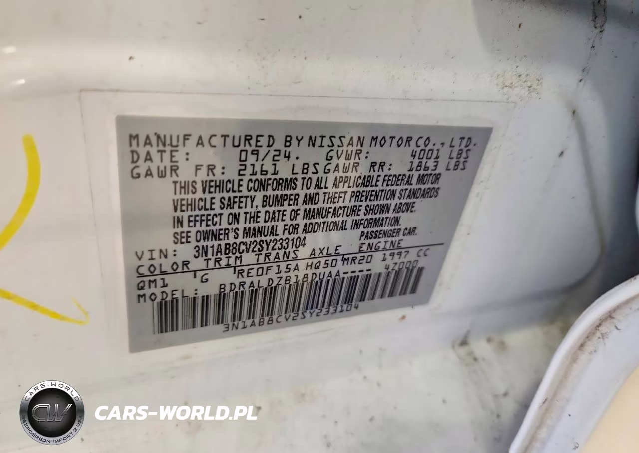 2025 Nissan Sentra Sv VIN:3N1AB8CV2SY233104 - 12