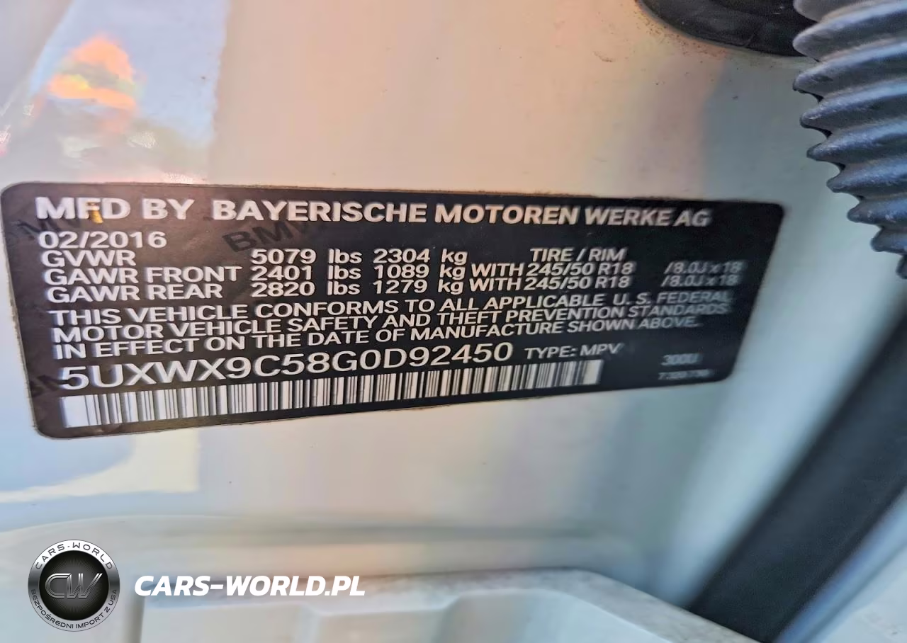 2016 BMW X3 xDrive28I VIN:5UXWX9C58G0D92450 - 13