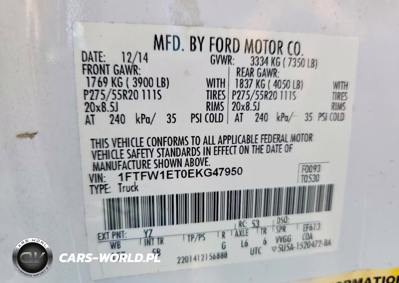 2014 Ford F150 Supercrew VIN:1FTFW1ET0EKG47950 - 12