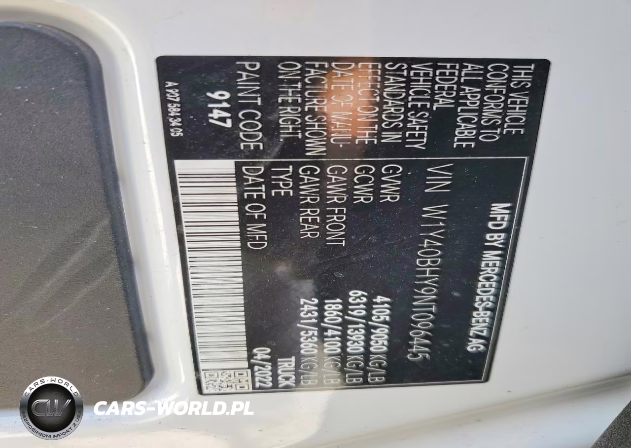 2022 Mercedes-Benz Sprinter 2500 VIN:W1Y40BHY9NT096445 - 13