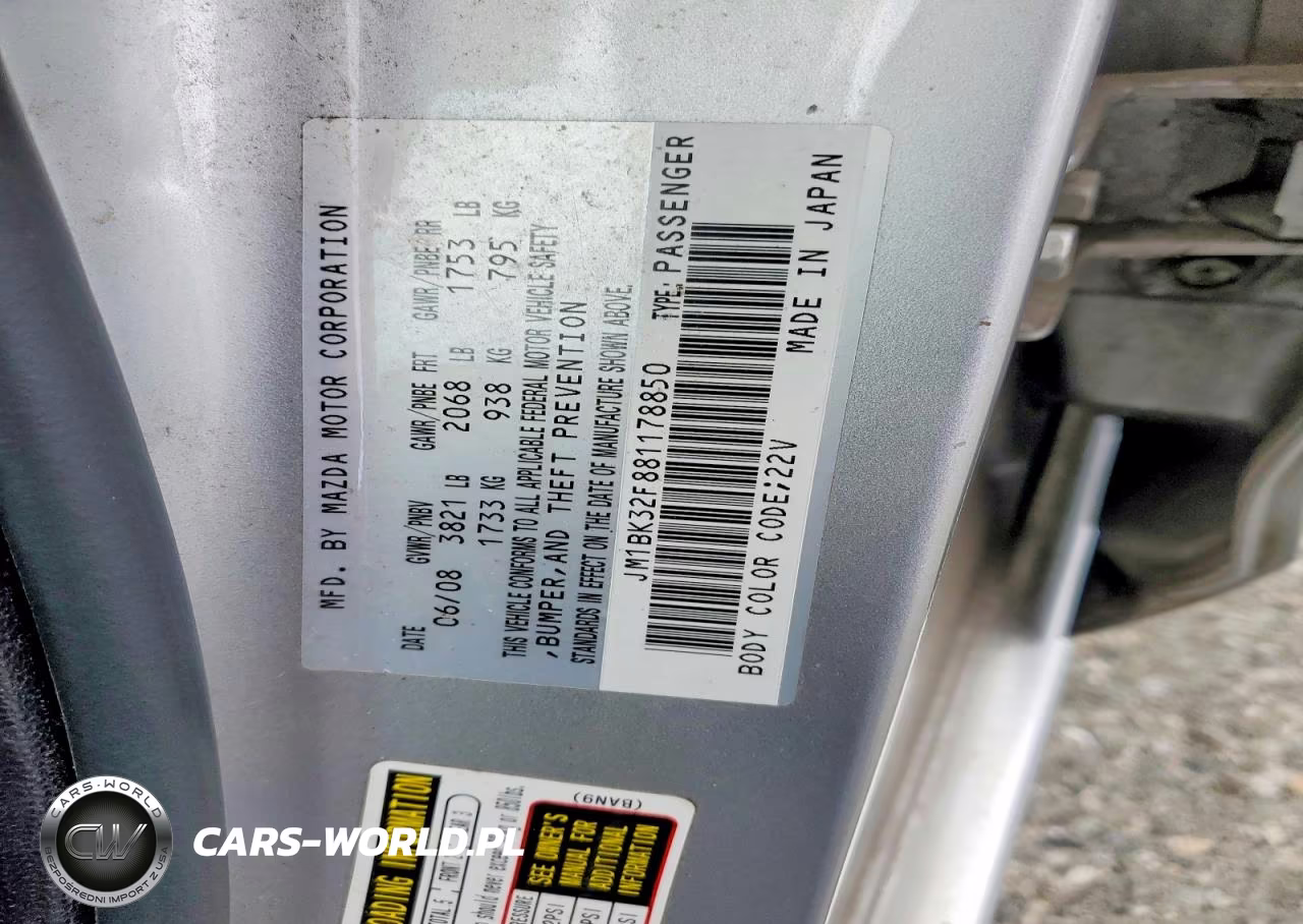 2008 Mazda 3 I VIN:JM1BK32F881178850 - 12