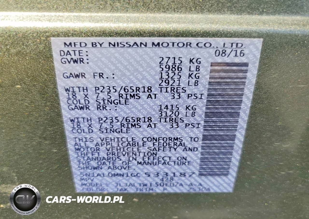 2016 Infiniti Qx60 Base VIN:5N1AL0MN1GC533187 - 13