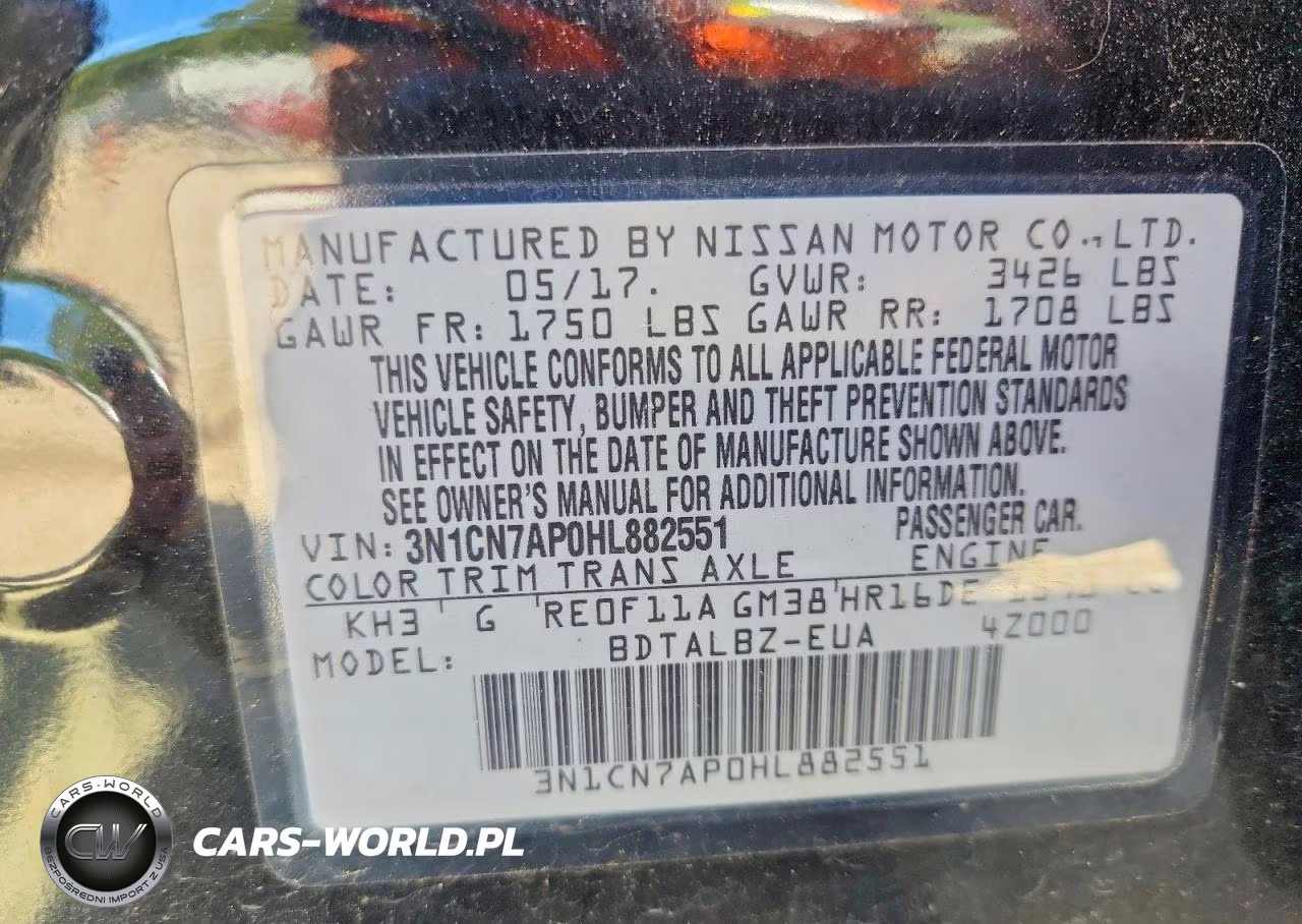2017 Nissan Versa 1.6 Sv VIN:3N1CN7AP0HL882551 - 13