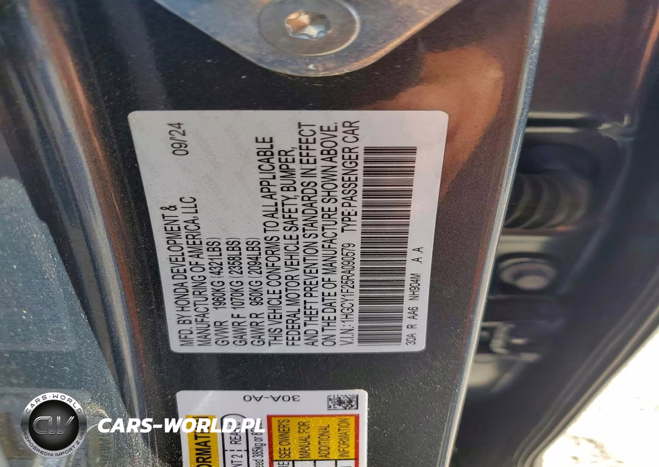 2024 Honda Accord Lx VIN:1HGCY1F25RA090579 - 12