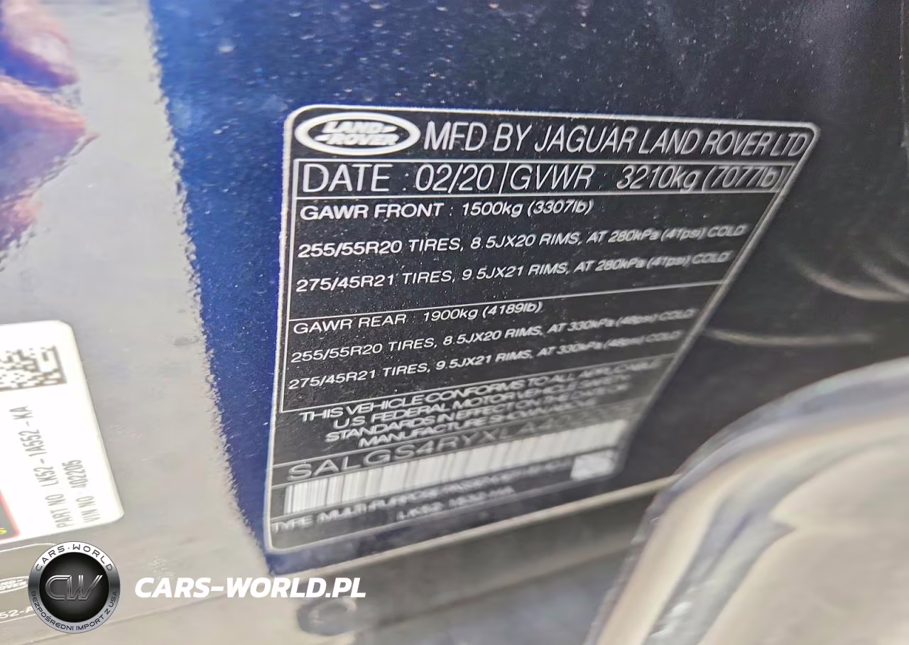 2020 Land Rover Range Rover Hse VIN:SALGS4RYXLA402205 - 12