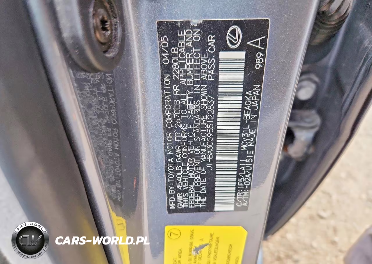 2005 Lexus Es 330 VIN:JTHBA30G955122837 - 12