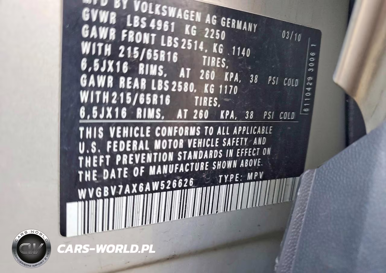 2010 Volkswagen Tiguan S VIN:WVGBV7AX6AW526626 - 13
