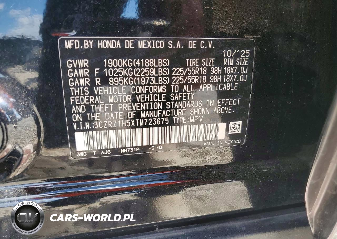 2026 Honda Hr-V Sport VIN:3CZRZ1H5XTM723675 - 13