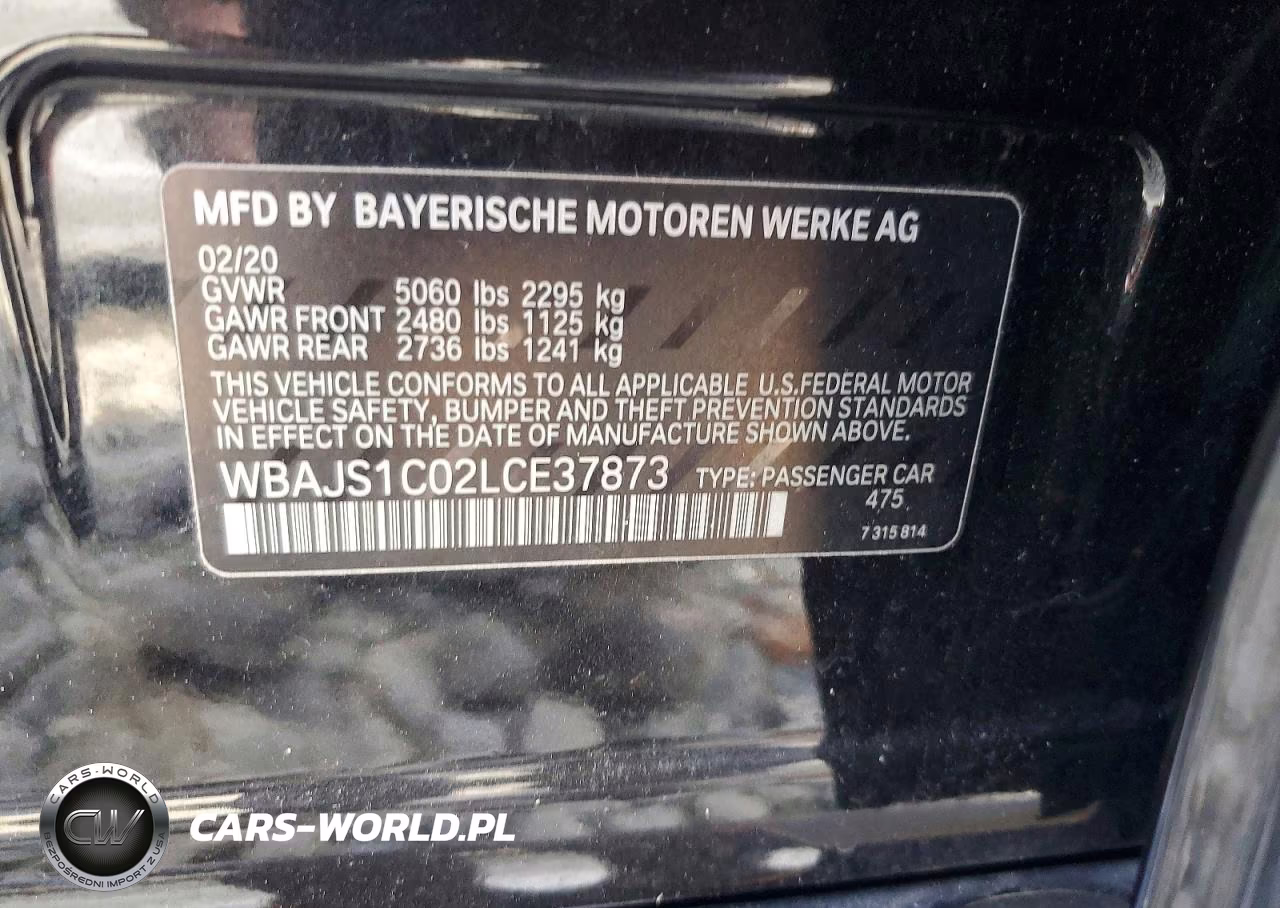 2020 BMW 540 I VIN:WBAJS1C02LCE37873 - 12