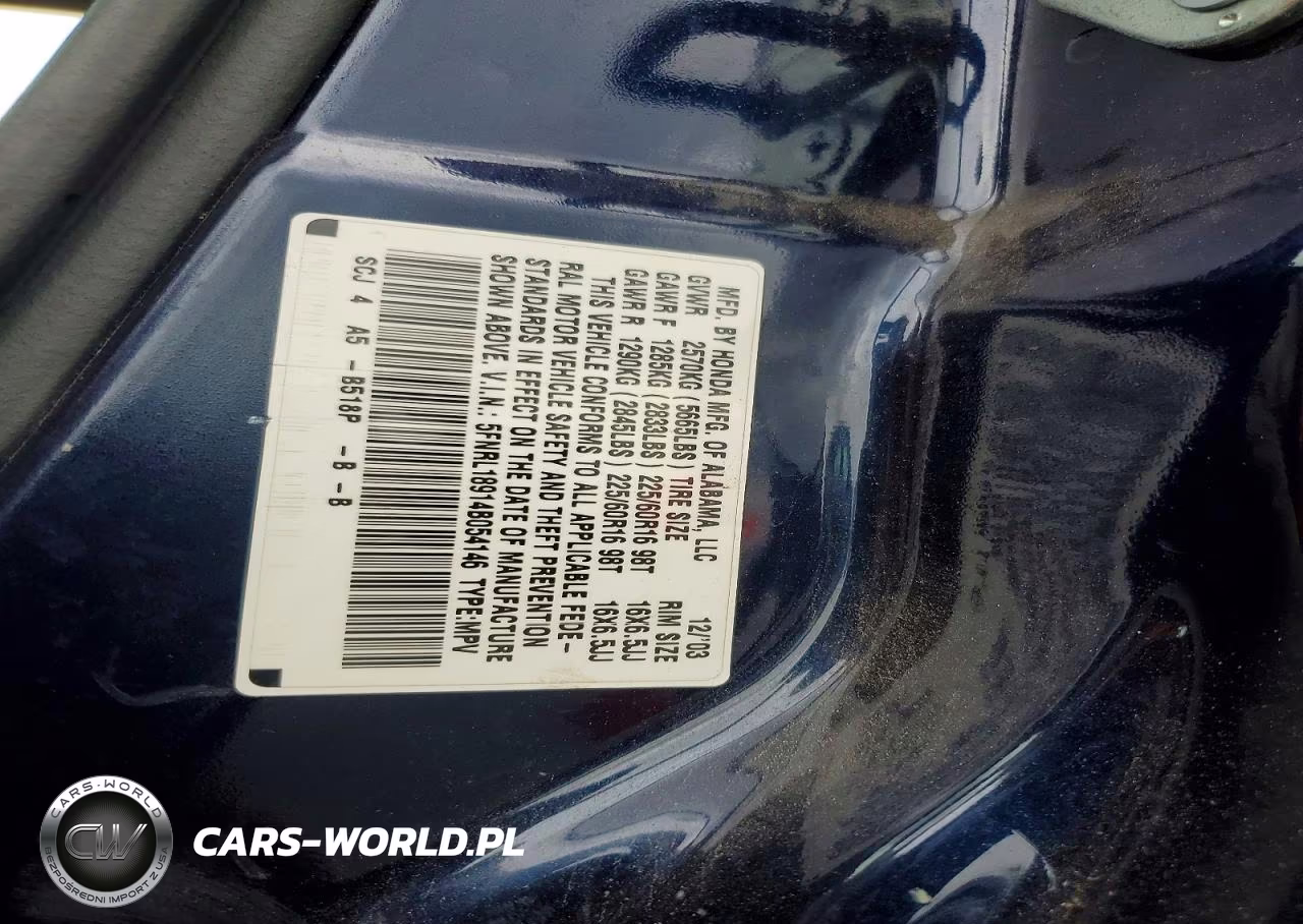 2004 Honda Odyssey Exl VIN:5FNRL18914B054146 - 13
