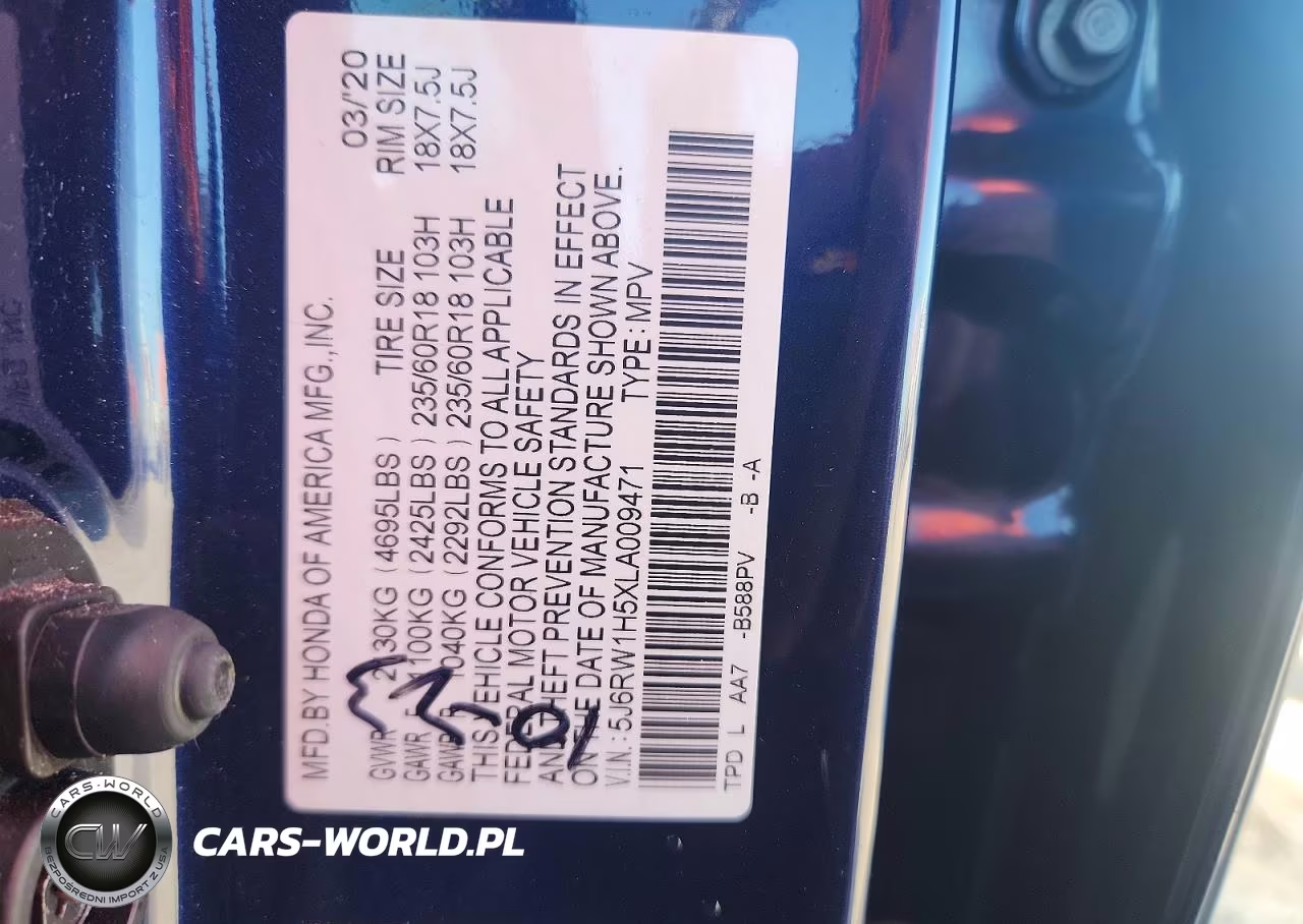 2020 Honda Cr-V Ex VIN:5J6RW1H5XLA009471 - 14