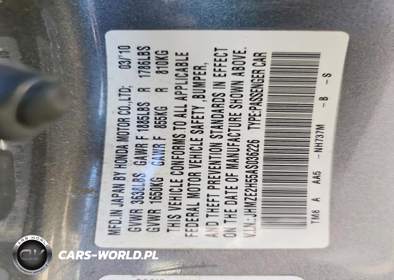2010 Honda Insight Lx VIN:JHMZE2H55AS036226 - 12