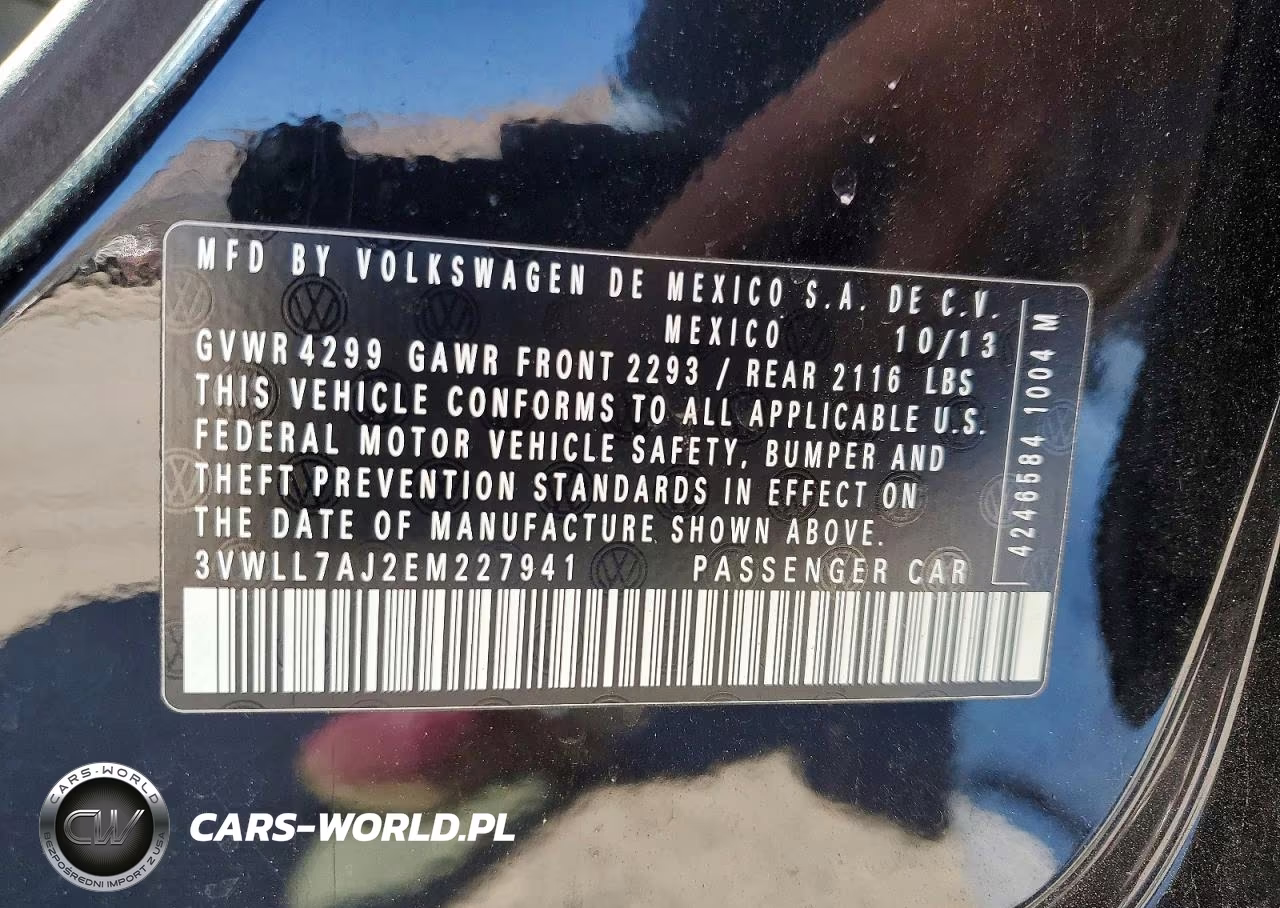 2014 Volkswagen Jetta Tdi VIN:3VWLL7AJ2EM227941 - 12