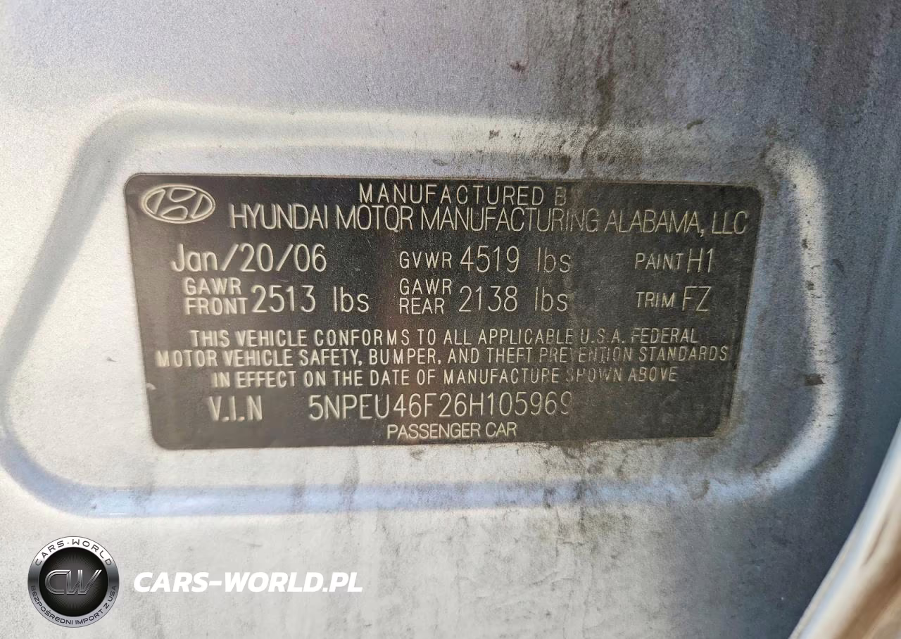 2006 Hyundai Sonata Gls V6 VIN:5NPEU46F26H105969 - 12