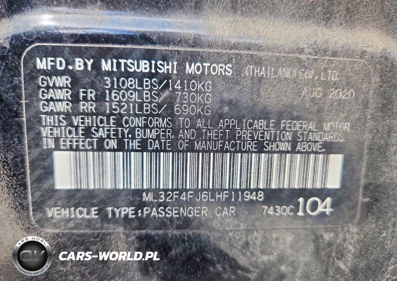 2020 Mitsubishi Mirage G4 Se VIN:ML32F4FJ6LHF11948 - 13