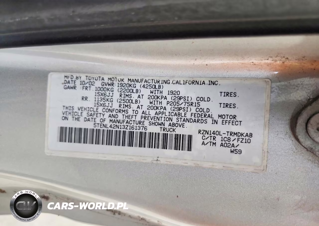 2003 Toyota Tacoma Base VIN:5TENL42N13Z161376 - 12